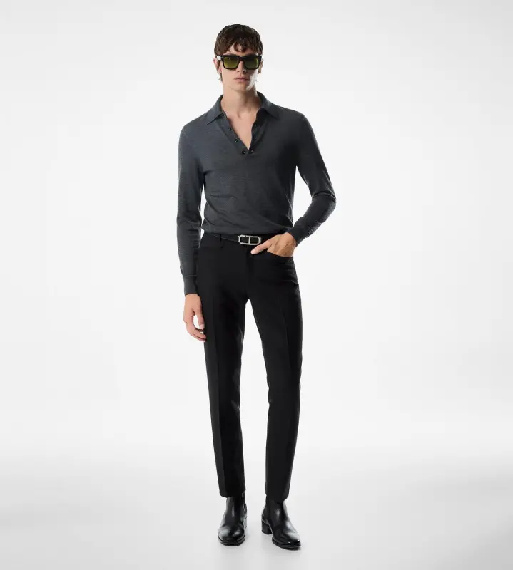 FINE GAUGE PURE WOOL POLO online